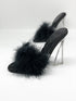 Sassy Fur Clear Black Heels